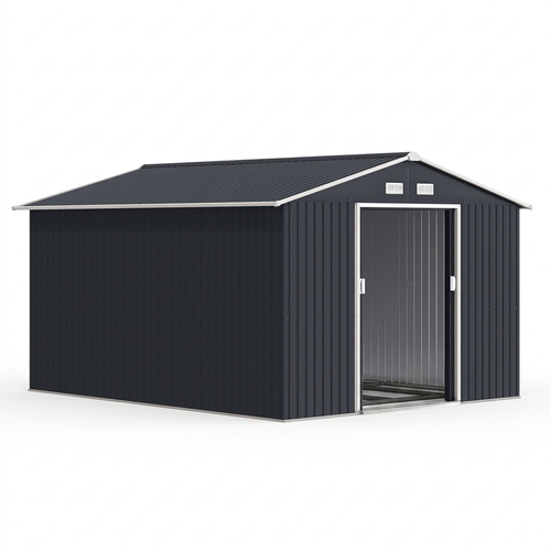 Steadrow Metal Storage Shed on a pure white background